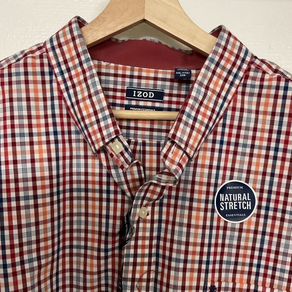 IZOD   MEN Plaid Shirt - Red and Blue. SIZE XXL - Picture 5 of 7